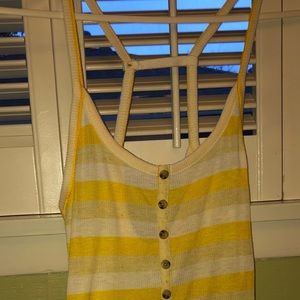 New Urban Outfitters yellow striped button tank